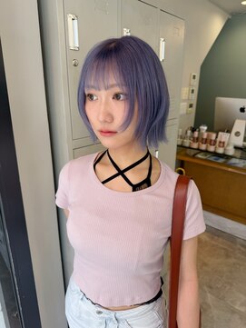 フラム 渋谷(flamme) ペールラベンダーカラー×レイヤーボブ