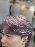 ラベンダーホワイトシルバーニュアンスセンターパート