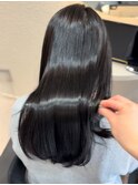 黒髪 縮毛矯正 髪質改善ストレート 艶髪 ロングストレート 20代