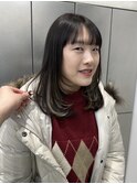 ベージュインナーカラー/透明感地毛風カラー