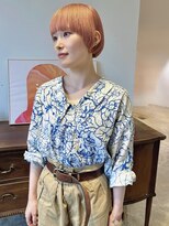 ヘアーアイストゥーレ(HAIR ICI TRE)&nbsp;ピンクベージュ　ブリーチ　薄ピンク　夏カラーマッシュショート