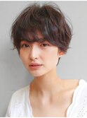 大人可愛い丸みマッシュショート／小顔ショートボブ