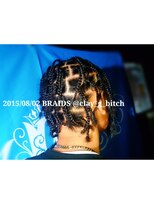 クレイジービッチ(CLAY G BITCH)&nbsp;【￥ASK】仙台 ブレイズ BRAIDS 地毛太め三つ編み 編み込み