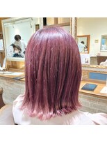 ネオリーブカップ 町田店(Neolive capu)&nbsp;ブリーチ１回　夏色ピンクラベンダー/外ハネボブウルフ