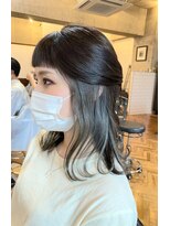 ポリフィッシュ(POLIFISH)&nbsp;イヤリングカラーインナーカラーダークアッシュシルバーアッシュ