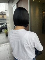 アチーブ ヘア デザイン(achieve hair design) すっきりガーリーぱっつんボブ ナチュラルブラウン20代30代40代