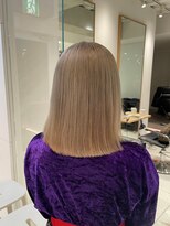 ガリカ シーム(Gallica/SEAM)&nbsp;【川辺晴加】切りっぱなしボブxハイトーンミルクティーベージュ