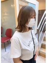 ルシュカイチマルニ(Rasca102)&nbsp;グレージュカラー/くびれヘア/顔まわりカット/メルティーカラー