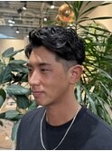 フェザーパーマかきあげ大人ワンカールスタイル