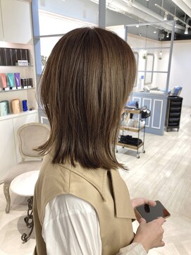 シェノン 赤羽店(CHAINON) 2025年人気ヘアカーキマロンベージュのウルフミディアムボブルフ