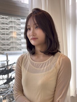 ジーナ 天王寺(Zina) バブみレイヤー/レイヤーカット/顔まわりカット/グレージュ