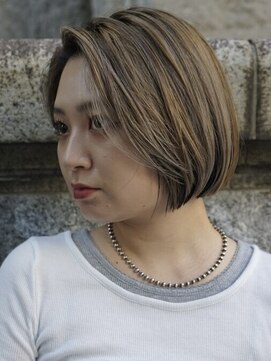 ヘアーグロウ 20代30代丸みボブ大人ボブ切りっぱなしボブレイヤー顔周りカット