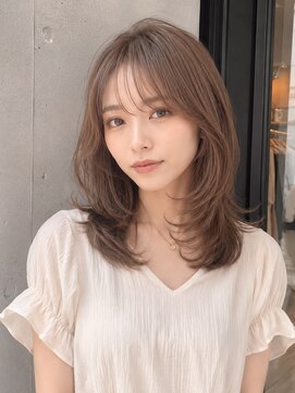 ノア 三宮店(NOA) 【NOA】透明感ブラウンベージュ小顔韓国風ミディアムレイヤー