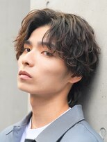 フィフス 大分(fifth)&nbsp;大分シャドウパーマメンズカットラウンドマッシュセンターパート