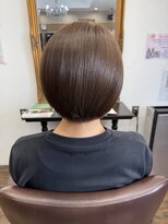 ヘアーメイク ダンス(hair make DANCE)&nbsp;＊赤みを抑えた柔らかベージュ×丸みボブ＊