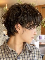 トップヘアーラウンジ 知立(TOP HAIR Lounge)&nbsp;知立暗めカラーミニウルフパーマショートマッシュダークアッシュ