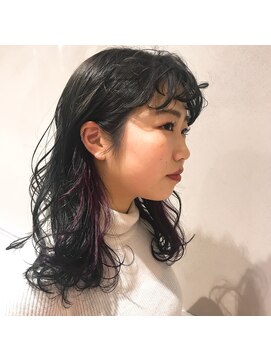 フェンヘアーアイス 中目黒(Fen.hair ici) セミロング ポイントカラー バイオレット