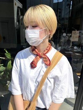 ヘアー アイス ルーチェ(HAIR ICI LUCE) ショートヘア　ショートカット　ブロンドカラー　/中西