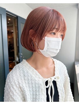 レアバイアルティナ 錦糸町(L’ea by artina) オレンジカラー_ステップボーンカット_ぱっつん前髪