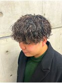 波巻きパーマメンズツイストスパイラルパーマツーブロック