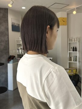 アラレ(ARARE) 切りっぱなしタッセルボブ+ブラウングレージュ