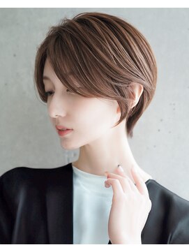 カライング(ing) 大人可愛い20代30代40代黒髪前下がりショートボブ丸みショート◎