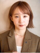 ガーデンヨコハマ(GARDEN YOKOHAMA) コーラルオレンジ ミディアムヘア くびれヘア シースルーバング