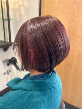 ピンクブラウン/ショート/イヤリングカラー/30代/40代/50代/