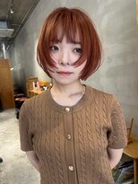 ヨロヘアー(YOLO hair)&nbsp;レイヤーボブ/アプリコットカラー/顔周りレイヤー