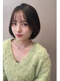 切りっぱなしボブミニボブ大人かわいいナチュラル艶ボブ