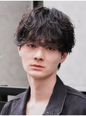 原宿メンズパーマルーズパーマシャドウパーマッシュウルフゆるめ