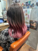 ヲタクに美容室は難しい。 ブリーチ1回で叶う♪ピンクグラデーション