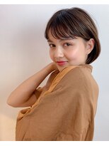 グッデイ ヘアー(GOOD DAY HAIR)&nbsp;ミニボブ 毛先パーマ　黒髪 シアーグレージュ　くすみベージュ
