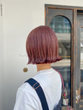 チュール バイ ラランジェ 横川店(ture by LARANJE) 外ハネ×切りっぱなしボブ×ピンクベージュラベンダー(横川)
