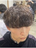 【RYUYA】マッシュウルフ波巻きパーマ前髪流し
