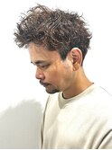 メンズマッシュパーマニュアンスパーマスパイラルパーマ刈り上げ