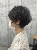 カーリーショートボブ
