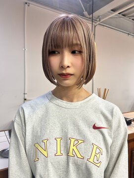 カフネ(cafne) ハイトーンボブ/ボブ/ミルクティーベージュ/田中啓之