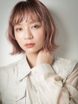 カバーヘア ブリス 北浦和(COVER HAIR bliss) アプリコットオレンジミニウルフ小顔外ハネボブu北浦和10代20代