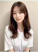 大人可愛いブリーチなし透明感ミルクティーベージュカラー