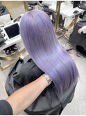 ミディアムヘアデザインカラー暗めカラーラベンダーカラー