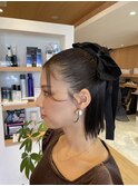 ボブ×ハーフアップ