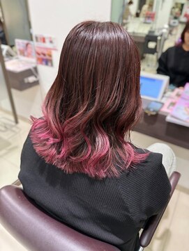 クロップ エス 茅ヶ崎本店(crop es) ピンクの裾カラー