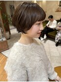 ◎ショートボブ/パーマ/ミニボブ/小顔ショート/アッシュベージュ