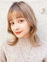 ラフィス ヘアー ラヴィ 寝屋川店(La fith hair lavie) 【La fith】シルキーベージュ×くびれミディアム