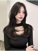 レイヤーカットマッシュショートボブウルフカット韓国◎前髪あり