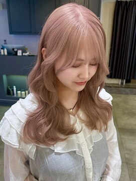 ノエ 心斎橋(Noe) ピンクミルクティー ダブルカラー ハイトーン ブリーチ【LIRA】