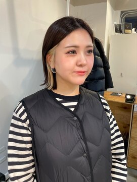  fit stand 千葉/ショートボブ/カット/パーマ/ダブルカラー/トリートメント/縮毛矯正 イメチェン/ピンクベージュ/アンブレラカラー[千葉]