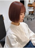 【橿渕はるき】ミニボブ/チェリーブラウン/ブリーチなしカラー