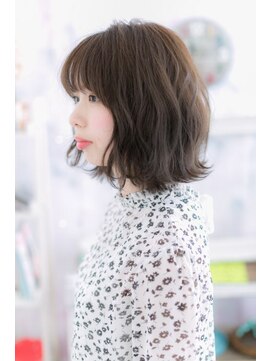 ミック ヘアアンドビューティー 大山店(miq  Hair&Beauty) ほんのりくびれた♪ミックスカール♪ラブふわミディ